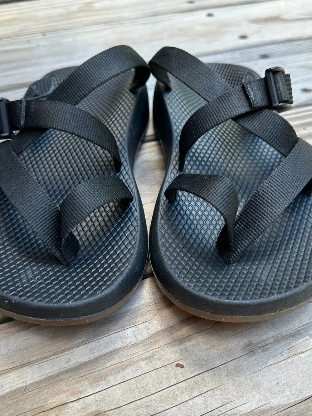 Chaco Tegu Black Athletic Hiking Sport Thong Slide Sandals Slides Mens Size 10